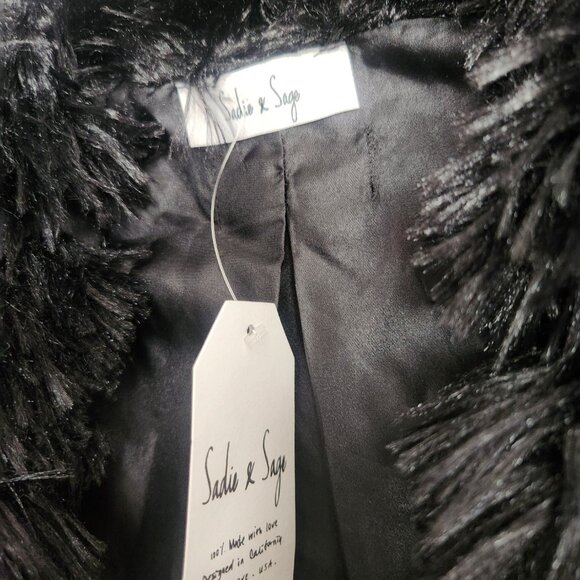 NWT - Anthropologie x Sadie & Sage Fringe Going Out Night Jacket-Black-Size XS - Picture 9 of 11